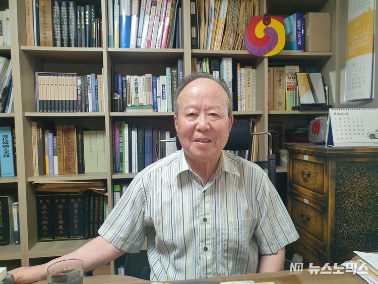 구승회 독립유공자의 활약상과 관련, 각종 자료를 찾고, 수많은 사람들을 만나 고증하는 등 3년간의 끈질긴 추적 끝에 구자관 독립유공자 포상을 이끌어낸 구자관 하남시3.1독립운동기념사업회장/사진=하남시3.1독립운동기념사업회