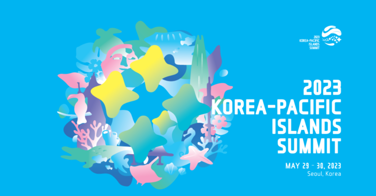 T<strong>he Key Visual for the 2023 Korea-Pacific Islands Summit contains the will to make an advanced future through mutual cooperation by symbolizing the circle of coexistence that describes harmonization of the unique history, cultures, and environments of Korea and the Pacific Island Countries with a blue background expressing the blue Pacific.</strong>