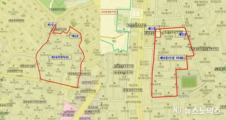 '관악구 성현동'(좌)와 '양천구 목4동' 사업대상지
