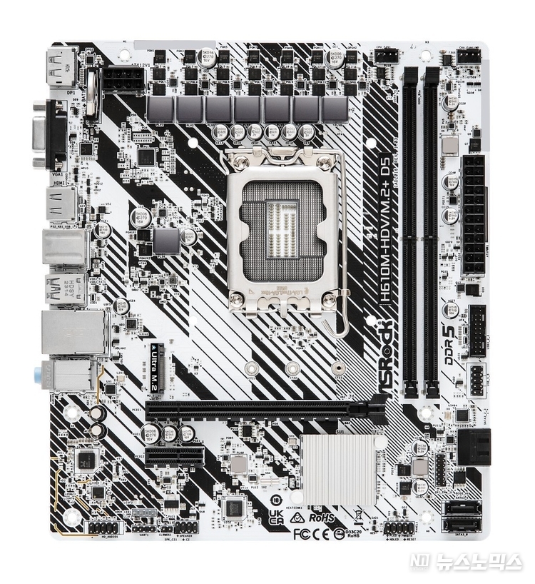 6+1+1 페이즈 전원부 설계로 중급기 이상 CPU 장착에도 안정되게 전력을 공급하며, 최대 DDR5 5600㎒ 규격 메모리는 2개까지 장착할 수 있다. 참고로 XMP3.0 자동 오버클럭 기능도 갖춰 성능을 극한으로 끌어올릴 수 있다. 또 PCIe 4.0 대응 16배속 그래픽 카드 슬롯과 고성능 NVMe Gen3 스토리지를 지원한다