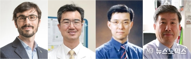 왼쪽부터 유펜 마르코 루엘라 교수, 서울아산병원 윤덕현 교수, 서울대 정준호 교수, 앱클론 이종서 대표