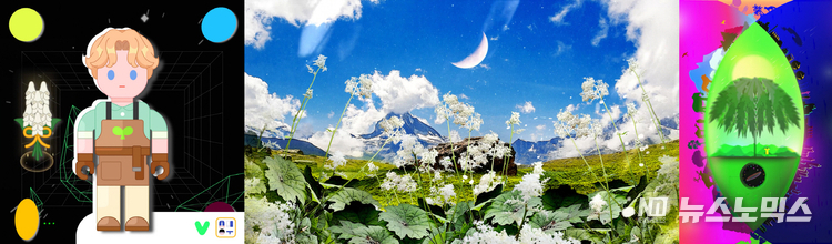 ‘시드볼트 NFT 컬렉션’ 식물 NFT 이미지들. 왼쪽부터 세뿔투구꽃(모어킹), 개병풍(NAKTA(낙타)), 우산나물(김일동)
