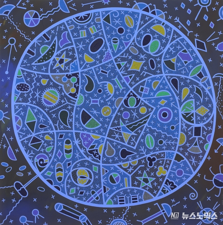 이희중, 푸른 우주(2010, 캔버스에 유채, 150×150