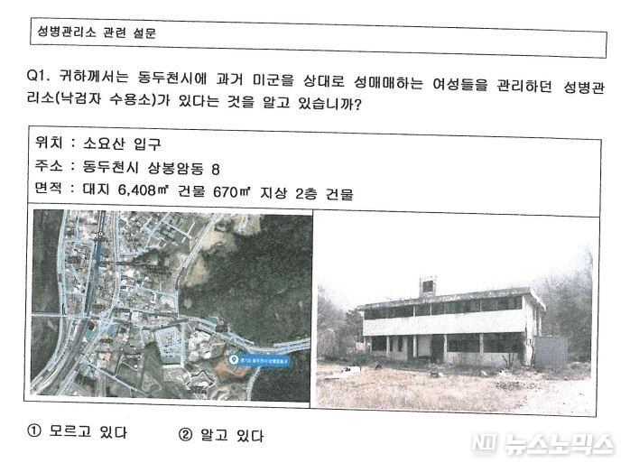 동두천시의 여론조사 설문지 초기본/자료=공대위