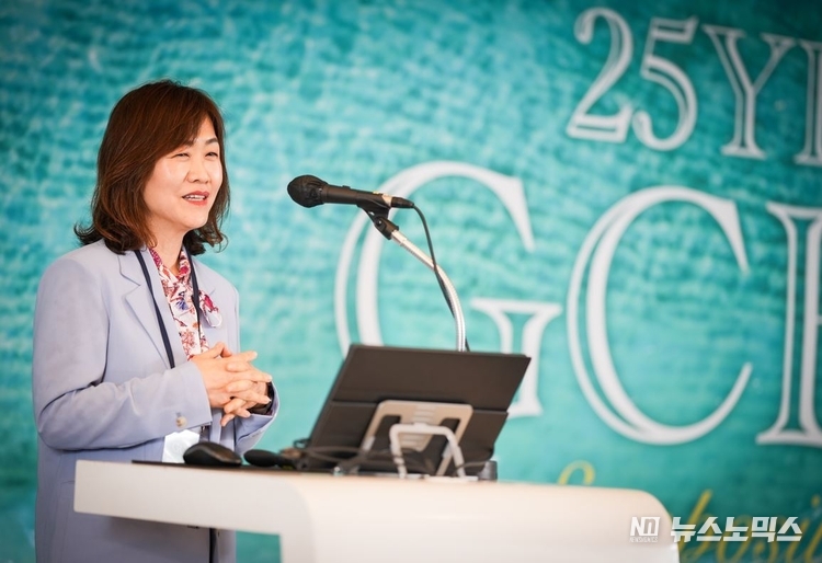 남궁현 GC녹십자 국내영업부문장이 인사말을 하고 있다