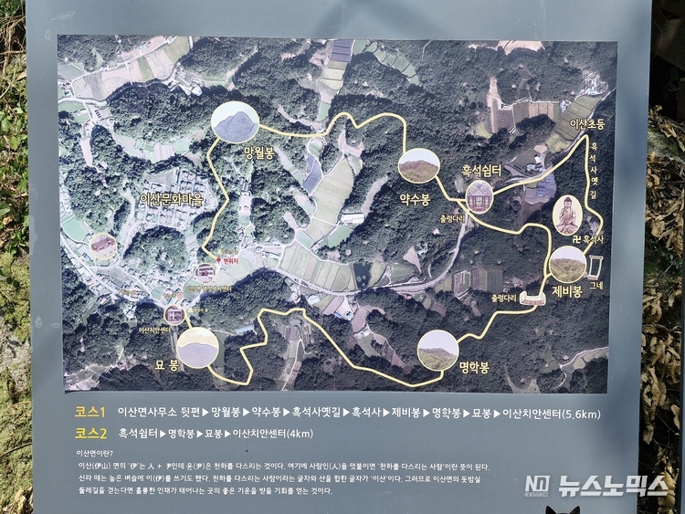 돗밤실 둘레길 안내 지도판