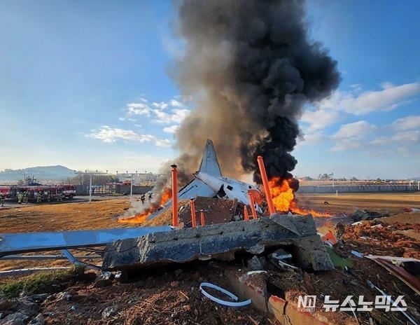 2024년 12월 29일 대한민국 무안국제공항에서 발생한 제주항공 2216편 추락 사고 현장 모습/제공=허만 로그룹